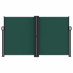 vidaXL Retractable Side Awning Outdoor Privacy Screen Balcony Sunshade Shelter - dark green, 140 x 1000 cm