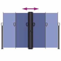 vidaXL Retractable Side Awning Outdoor Privacy Screen Balcony Sunshade Shelter - blue, 160 x 1000 cm - Additional view 4