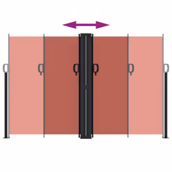 vidaXL Retractable Side Awning Outdoor Privacy Screen Balcony Sunshade Shelter - terracotta, 160 x 1000 cm - Additional view 4
