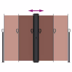 vidaXL Retractable Side Awning Outdoor Privacy Screen Balcony Sunshade Shelter - brown, 180 x 1000 cm - Additional view 4