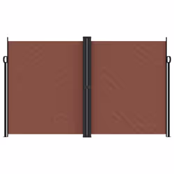 vidaXL Retractable Side Awning Outdoor Privacy Screen Balcony Sunshade Shelter - brown, 200 x 1000 cm - Additional view 2