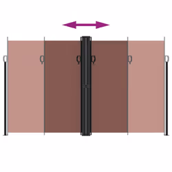 vidaXL Retractable Side Awning Outdoor Privacy Screen Balcony Sunshade Shelter - brown, 200 x 1000 cm - Additional view 4