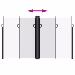 vidaXL Retractable Side Awning Outdoor Privacy Screen Balcony Sunshade Shelter - white, 200 x 1000 cm - Additional view 4