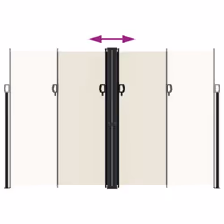 vidaXL Retractable Side Awning Outdoor Privacy Screen Balcony Sunshade Shelter - cream, 220 x 1000 cm - Additional view 4