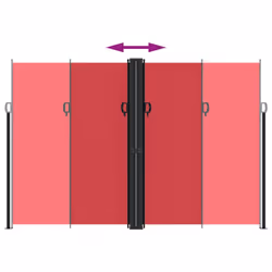 vidaXL Retractable Side Awning Outdoor Privacy Screen Balcony Sunshade Shelter - red, 220 x 1000 cm - Additional view 4
