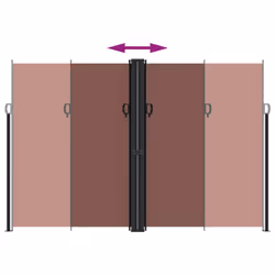 vidaXL Retractable Side Awning Outdoor Privacy Screen Balcony Sunshade Shelter - brown, 220 x 1000 cm - Additional view 4