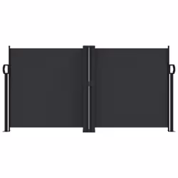 vidaXL Retractable Side Awning Outdoor Privacy Screen Balcony Sunshade Shelter - black, 120 x 1200 cm - Additional view 2