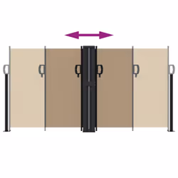 vidaXL Retractable Side Awning Outdoor Privacy Screen Balcony Sunshade Shelter - taupe, 120 x 1200 cm - Additional view 4