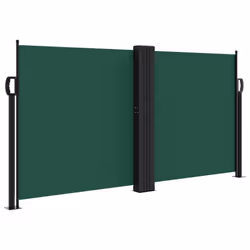 vidaXL Retractable Side Awning Outdoor Privacy Screen Balcony Sunshade Shelter - dark green, 120 x 1200 cm