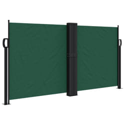 vidaXL Retractable Side Awning Outdoor Privacy Screen Balcony Sunshade Shelter - dark green, 120 x 1200 cm