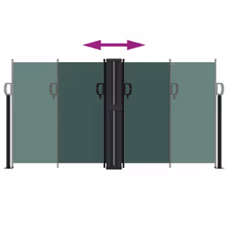 vidaXL Retractable Side Awning Outdoor Privacy Screen Balcony Sunshade Shelter - dark green, 120 x 1200 cm - Additional view 4