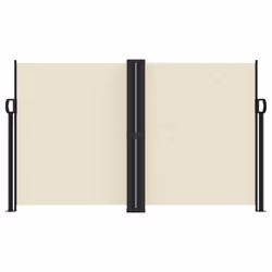 vidaXL Retractable Side Awning Outdoor Privacy Screen Balcony Sunshade Shelter - cream, 140 x 1200 cm - Additional view 2