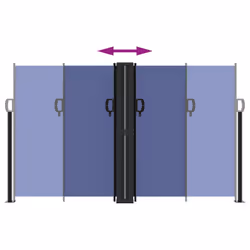 vidaXL Retractable Side Awning Outdoor Privacy Screen Balcony Sunshade Shelter - blue, 140 x 1200 cm - Additional view 4