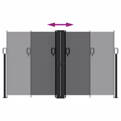 vidaXL Retractable Side Awning Outdoor Privacy Screen Balcony Sunshade Shelter - anthracite, 140 x 1200 cm - Additional view 4