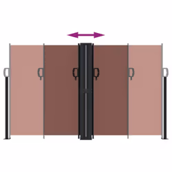 vidaXL Retractable Side Awning Outdoor Privacy Screen Balcony Sunshade Shelter - brown, 140 x 1200 cm - Additional view 4