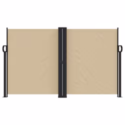 vidaXL Retractable Side Awning Outdoor Privacy Screen Balcony Sunshade Shelter - beige, 140 x 1200 cm - Additional view 2