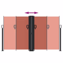 vidaXL Retractable Side Awning Outdoor Privacy Screen Balcony Sunshade Shelter - terracotta, 140 x 1200 cm - Additional view 4