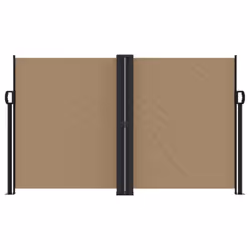 vidaXL Retractable Side Awning Outdoor Privacy Screen Balcony Sunshade Shelter - taupe, 140 x 1200 cm - Additional view 2