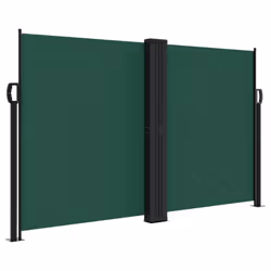 vidaXL Retractable Side Awning Outdoor Privacy Screen Balcony Sunshade Shelter - dark green, 140 x 1200 cm