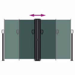 vidaXL Retractable Side Awning Outdoor Privacy Screen Balcony Sunshade Shelter - dark green, 140 x 1200 cm - Additional view 4