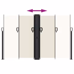vidaXL Retractable Side Awning Outdoor Privacy Screen Balcony Sunshade Shelter - cream, 160 x 1200 cm - Additional view 4