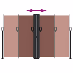 vidaXL Retractable Side Awning Outdoor Privacy Screen Balcony Sunshade Shelter - brown, 160 x 1200 cm - Additional view 4