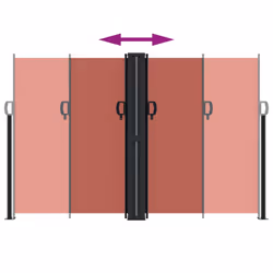 vidaXL Retractable Side Awning Outdoor Privacy Screen Balcony Sunshade Shelter - terracotta, 160 x 1200 cm - Additional view 4