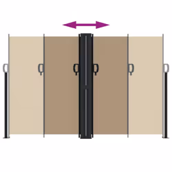vidaXL Retractable Side Awning Outdoor Privacy Screen Balcony Sunshade Shelter - taupe, 160 x 1200 cm - Additional view 4