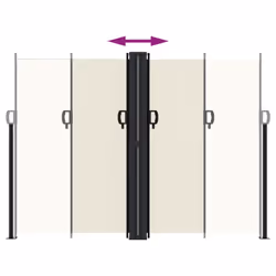 vidaXL Retractable Side Awning Outdoor Privacy Screen Balcony Sunshade Shelter - cream, 180 x 1200 cm - Additional view 4