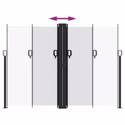 vidaXL Retractable Side Awning Outdoor Privacy Screen Balcony Sunshade Shelter - white, 180 x 1200 cm - Additional view 4