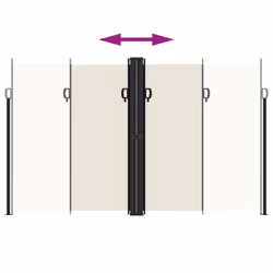 vidaXL Retractable Side Awning Outdoor Privacy Screen Shade Cream 200x1200 cm - Additional view 4