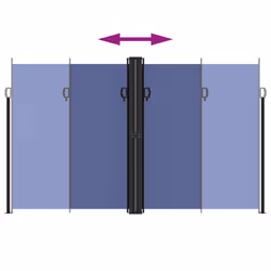 vidaXL Retractable Side Awning Outdoor Privacy Screen Shade Blue 200x1200 cm - Additional view 4