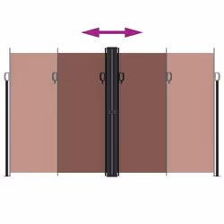 vidaXL Retractable Side Awning Outdoor Privacy Screen Balcony Sunshade Shelter - brown, 200 x 1200 cm - Additional view 4