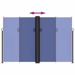 vidaXL Retractable Side Awning Outdoor Privacy Screen Shade Blue 220x1200 cm - Additional view 4