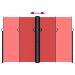 vidaXL Retractable Side Awning Outdoor Privacy Screen Shade Red 220x1200 cm - Additional view 4
