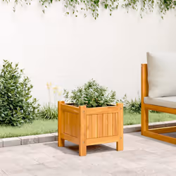 vidaXL Garden Planter with Liner Outdoor Flower Pot Box Solid Wood Acacia - 31 x 31 x 30 cm - Additional view 2