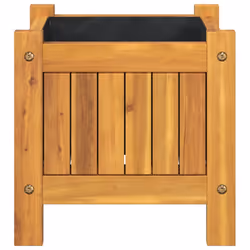 vidaXL Garden Planter with Liner Outdoor Flower Pot Box Solid Wood Acacia - 31 x 31 x 30 cm - Additional view 5