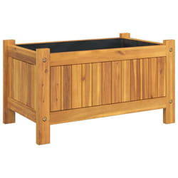 vidaXL Garden Planter with Liner Outdoor Flower Pot Box Solid Wood Acacia - 54 x 31 x 30 cm