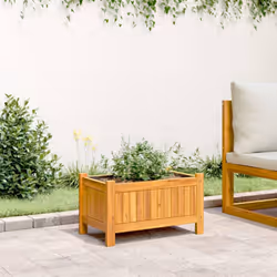 vidaXL Garden Planter with Liner Outdoor Flower Pot Box Solid Wood Acacia - 54 x 31 x 30 cm