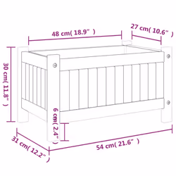 vidaXL Garden Planter with Liner Outdoor Flower Pot Box Solid Wood Acacia - 54 x 31 x 30 cm