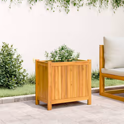 vidaXL Garden Planter with Liner Outdoor Flower Pot Box Solid Wood Acacia - 54 x 31 x 50 cm