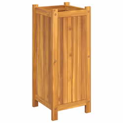 vidaXL Garden Planter with Liner Outdoor Flower Pot Box Solid Wood Acacia - 31 x 31 x 75 cm - Additional view 4