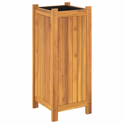 vidaXL Garden Planter with Liner Outdoor Flower Pot Box Solid Wood Acacia - 31 x 31 x 75 cm - Additional view 6