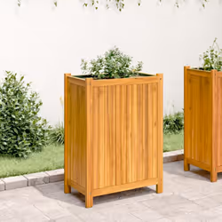 vidaXL Garden Planter with Liner Outdoor Flower Pot Box Solid Wood Acacia - 54 x 31 x 75 cm