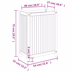 vidaXL Garden Planter with Liner Outdoor Flower Pot Box Solid Wood Acacia - 54 x 31 x 75 cm