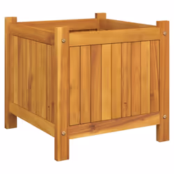 vidaXL Garden Planter with Liner Outdoor Flower Pot Box Solid Wood Acacia - 42 x 42 x 40 cm - Additional view 4