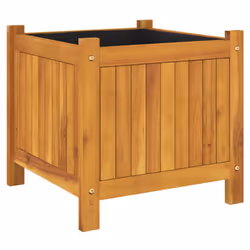 vidaXL Garden Planter with Liner Outdoor Flower Pot Box Solid Wood Acacia - 42 x 42 x 40 cm - Additional view 6