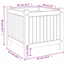 vidaXL Garden Planter with Liner Outdoor Flower Pot Box Solid Wood Acacia - 42 x 42 x 40 cm - Additional view 8