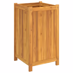 vidaXL Garden Planter with Liner Outdoor Flower Pot Box Solid Wood Acacia - 42 x 42 x 75 cm - Additional view 4
