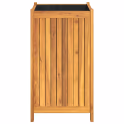 vidaXL Garden Planter with Liner Outdoor Flower Pot Box Solid Wood Acacia - 42 x 42 x 75 cm - Additional view 5